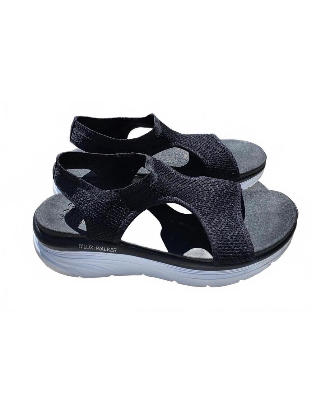 Skechers D'LUX Walker Black Textile Upper Sandals Size 8 US - Picture 4 of 5